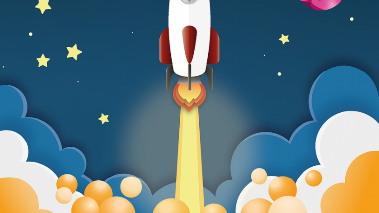 rocket, spaceship, space, universe, galaxy, rocket launch, planet, space travel, comic, stars, cosmos, astronomy, digital art