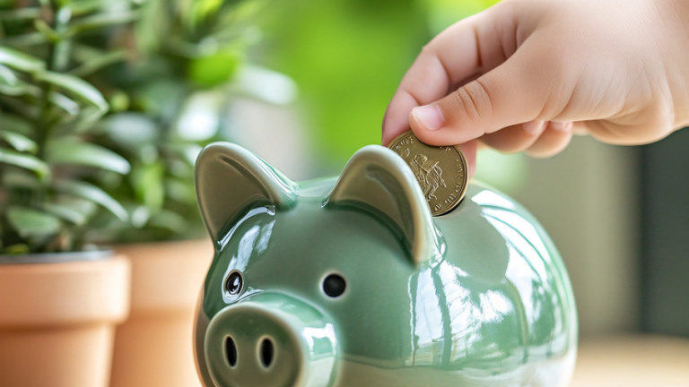 piggy, bank, coin, savings, money, finance, hand, budgeting, financial, cash, wealth, planning, investment, fund, economy, deposit, thrift, budget, banking, ai generated